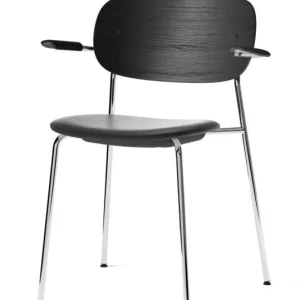 Audo Copenhagen Co eetkamerstoel met armleuningen - Chrome-Black/Dakar Veilige Betaling