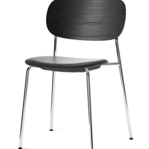 Audo Copenhagen Co gestoffeerde eetkamerstoel - Chrome-Black/Dakar Laatste Versie