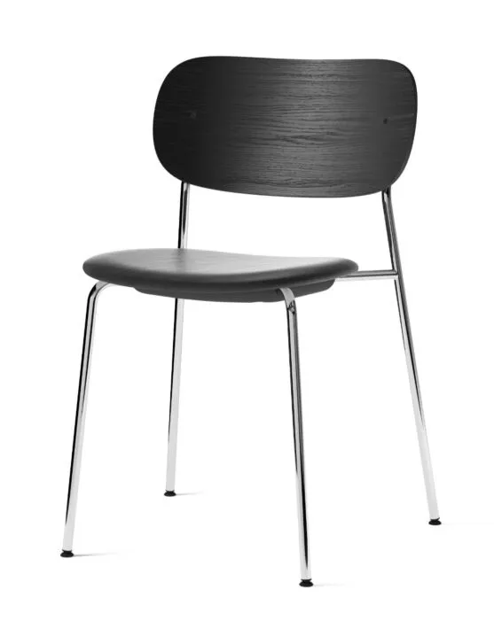 Audo Copenhagen Co gestoffeerde eetkamerstoel - Chrome-Black/Dakar Laatste Versie