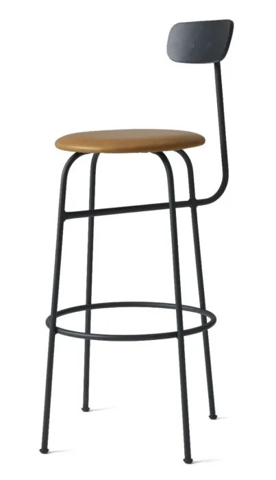 Audo Copenhagen Afteroom gestoffeerde barkruk-Dunes Cognac Premium