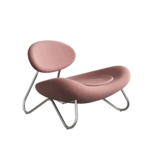 WOUD Meadow lounge stoel-Vidar roze-Brushed stainless steel Betaalbaar