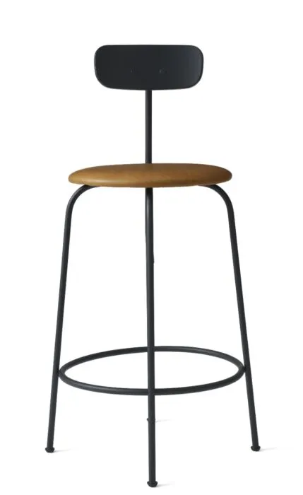 Audo Copenhagen Afteroom Counter gestoffeerde barkruk-Dunes Cognac Actieprijs