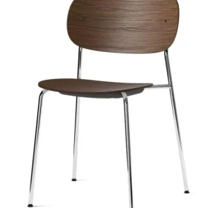 Fabrieksprijs Audo Copenhagen Co eetkamerstoel - Chrome-Dark Stained Oak