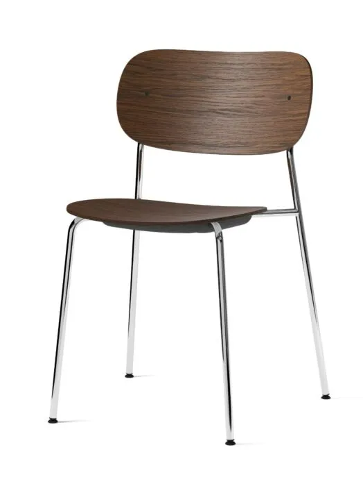 Fabrieksprijs Audo Copenhagen Co eetkamerstoel - Chrome-Dark Stained Oak