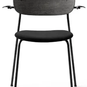 Audo Copenhagen Co gestoffeerde eetkamerstoel met armleuningen - Black Oak-Icon 246 Premium