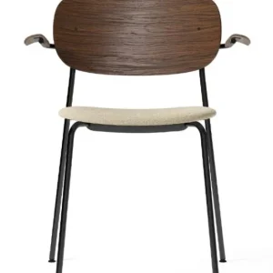 Gereduceerde Prijs Audo Copenhagen Co gestoffeerde eetkamerstoel met armleuningen - Dark Stained Oak-Audo Copenhagen Bouclé 02