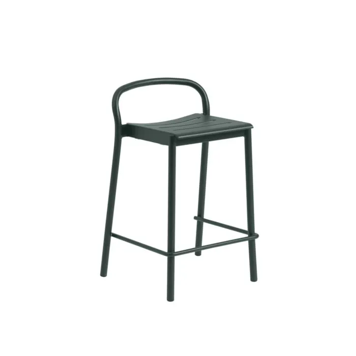 Gecertificeerd Muuto Linear Steel Bar stoel-65 cm-Dark green