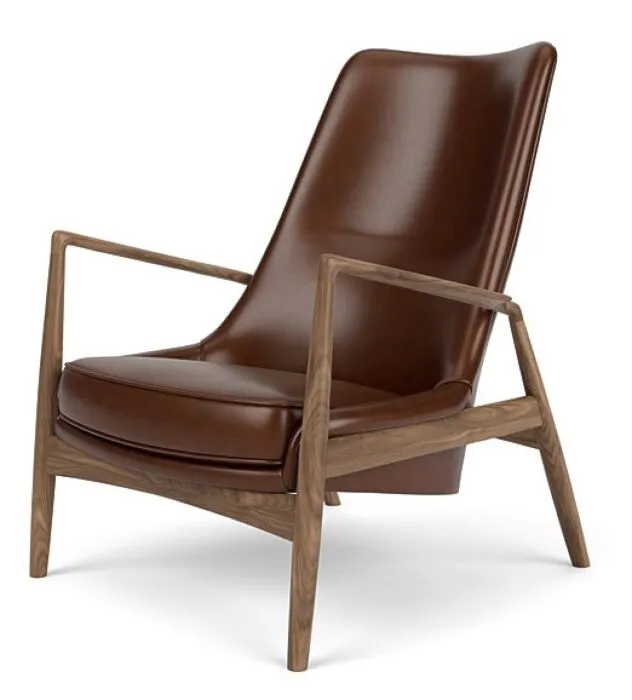 Voordeelprijs Audo Copenhagen The Seal lounge fauteuil - hoog-Dakar 0329-Walnoot