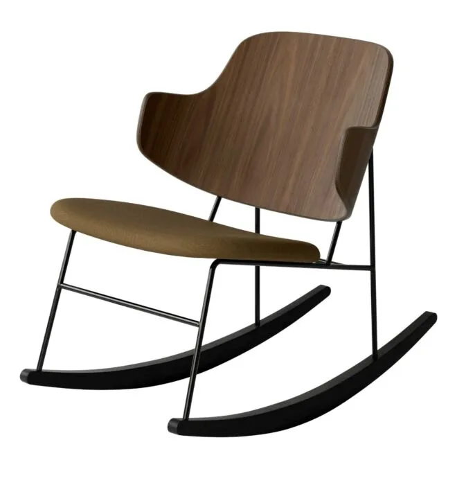 Audo Copenhagen The Penguin Rocking fauteuil - Walnut-Re-wool 448 Alleen Vandaag