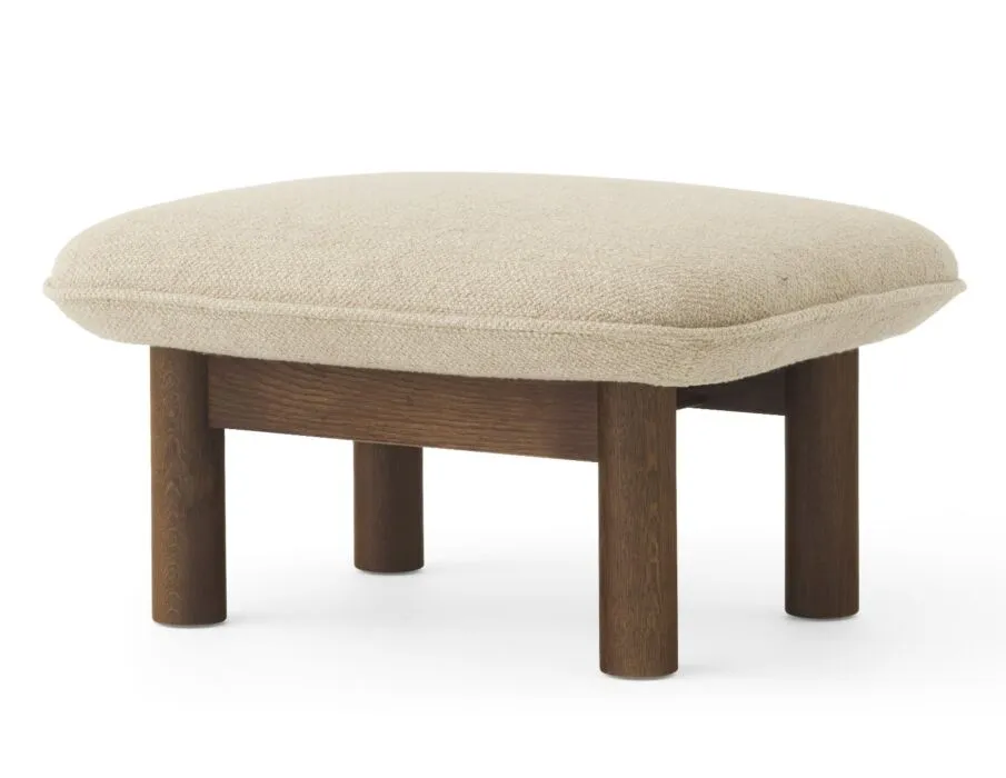Seizoensaanbieding Audo Copenhagen Brasilia Ottoman voetenbank-Dark Stained Oak-Audo Copenhagen Bouclé 02