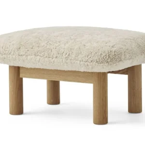 Fabrieksprijs Audo Copenhagen Brasilia Ottoman voetenbank-Natural Oak-Sheepskin Nature