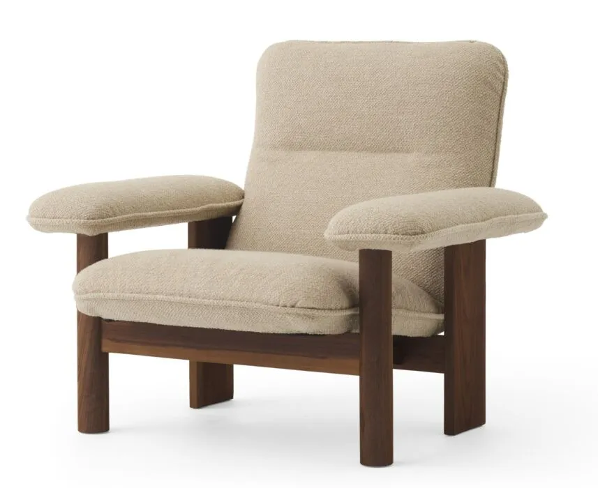 Audo Copenhagen Brasilia Lounge fauteuil-Audo Copenhagen Bouclé 02-Walnut Finale Uitverkoop