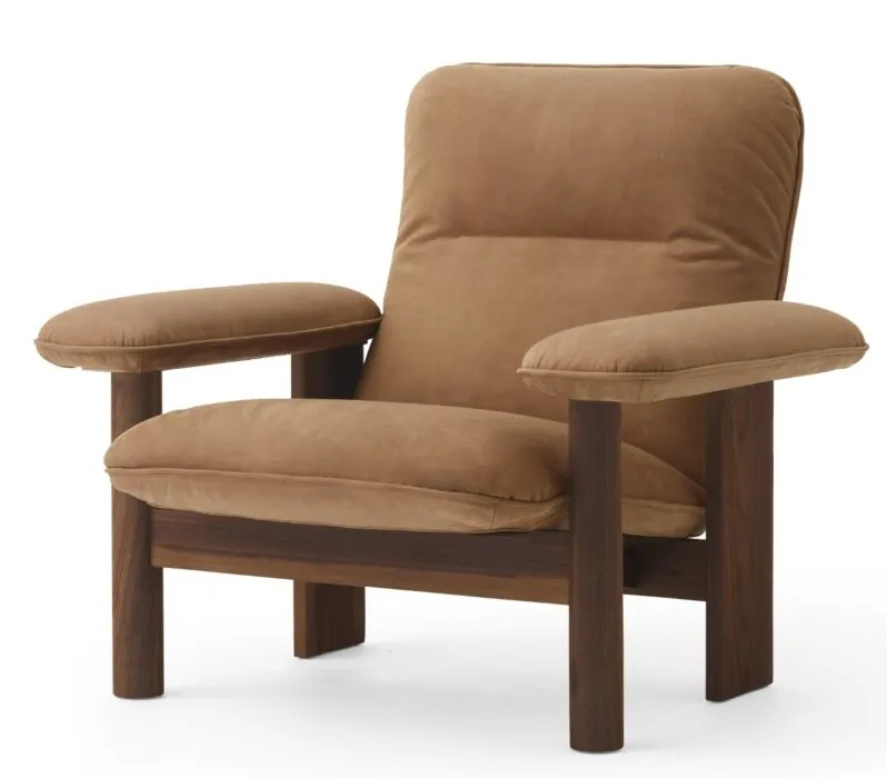 Audo Copenhagen Brasilia Lounge fauteuil-Dunes Camel 21004-Walnut Lage Prijs