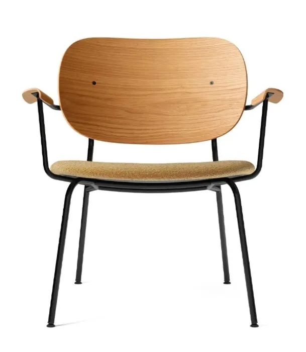 Lage Prijs Audo Copenhagen Co lounge fauteuil - Natural Oak - gestoffeerde zitting-Moss 0022