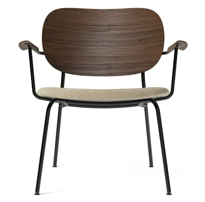 Audo Copenhagen Co lounge fauteuil - Dark Stained Oak - gestoffeerde zitting-Audo Copenhagen Bouclé 02 Korting