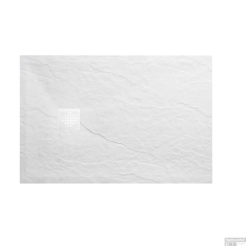 Must-Have Douchebak Wiesbaden Stonea Antislip Composiet 90x120x3 cm Inkortbaar Mat Wit