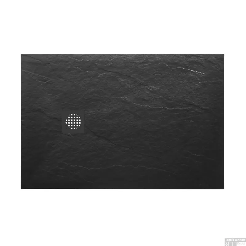 Douchebak Wiesbaden Stonea Antislip Composiet 80x140x3 cm Inkortbaar Mat Zwart Koop Vandaag