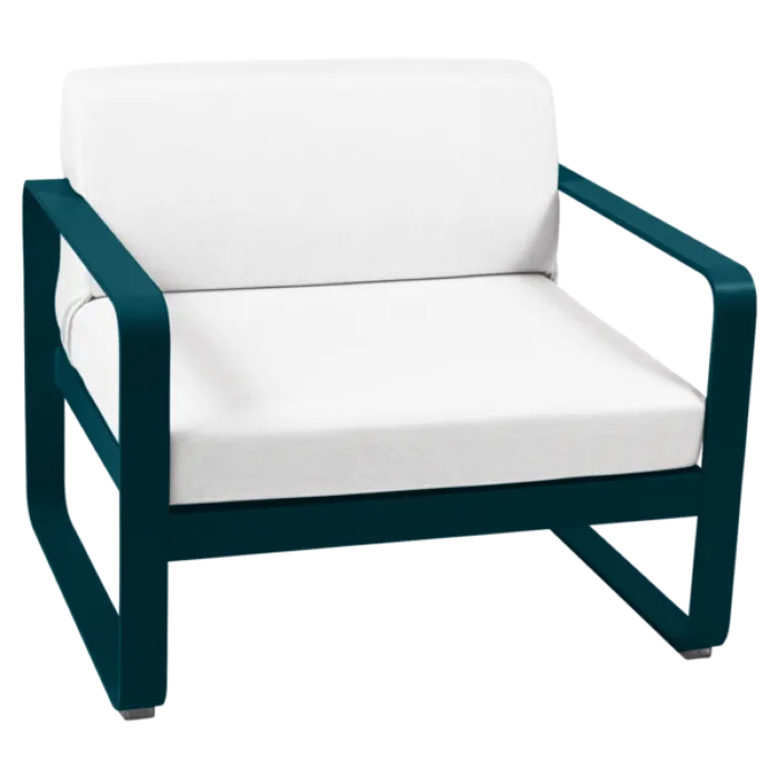 Fermob Bellevie fauteuil met off-white zitkussen-Acapulco Blue Betrouwbaar