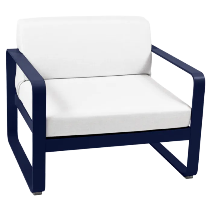 Rechtstreeks Van De Fabrikant Fermob Bellevie fauteuil met off-white zitkussen-Deep Blue