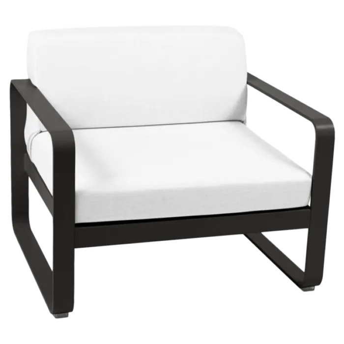 Uitverkoop Fermob Bellevie fauteuil met off-white zitkussen-Liquorice