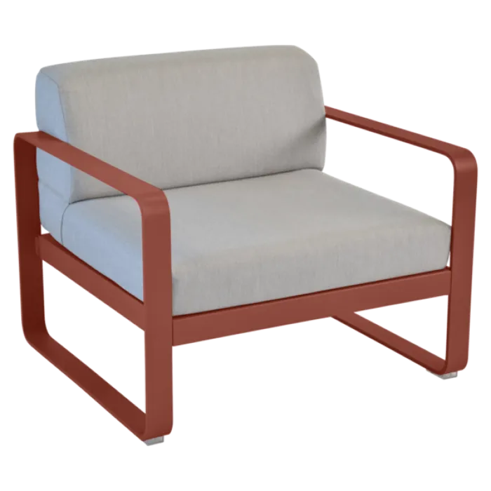 Actieprijs Fermob Bellevie fauteuil met flannel grey zitkussen-Red Ochre