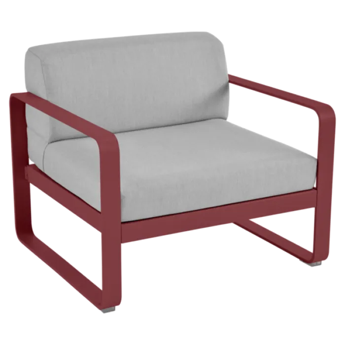 Fermob Bellevie fauteuil met flannel grey zitkussen-Chili Gereduceerde Prijs