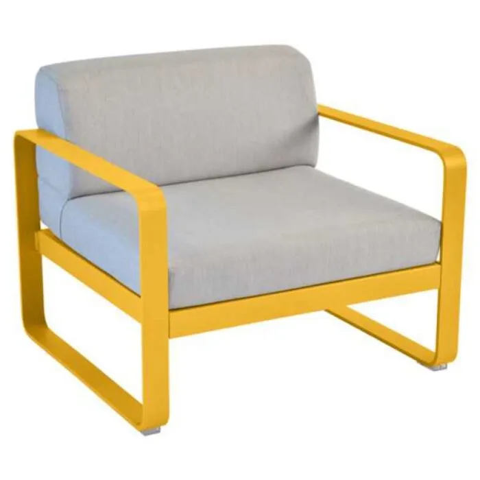 Beste Prijs Fermob Bellevie fauteuil met flannel grey zitkussen-Honey