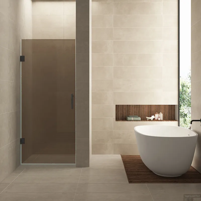 Actieprijs Nisdeur Wiesbaden Less 90x200 cm 8 mm Nano Vintage Brons Glas Gunmetal