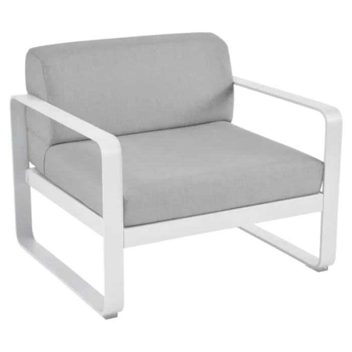 Fermob Bellevie fauteuil met flannel grey zitkussen-Cotton white Seizoensaanbieding