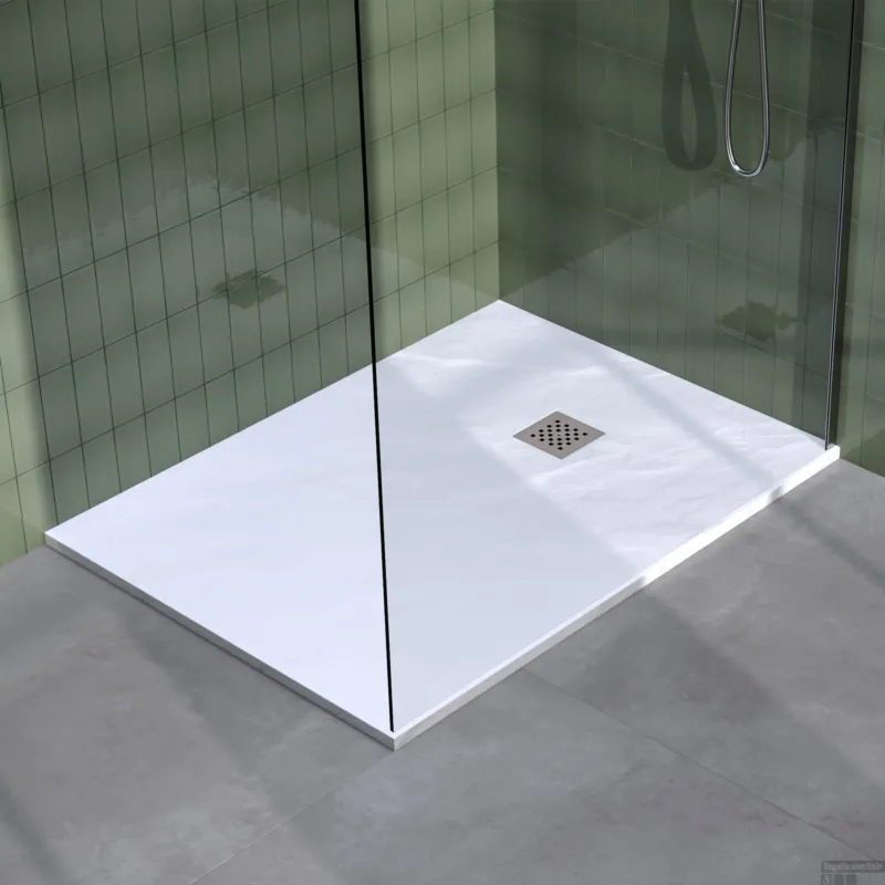 BRAUER Douchebak Asteroid 90x140 incl. antislip en antibacterieel mineraalmarmer mat wit Populair