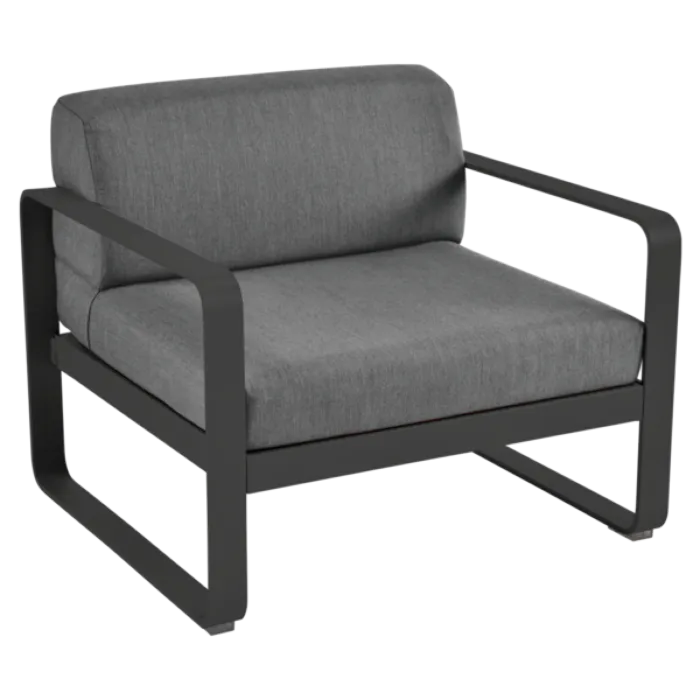 Dagaanbieding Fermob Bellevie fauteuil met graphite grey zitkussen-Liquorice