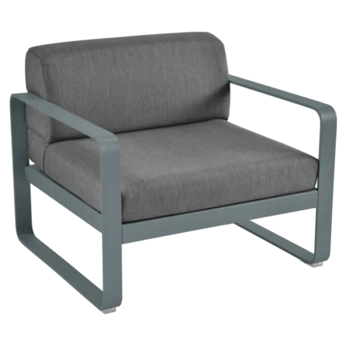 Fermob Bellevie fauteuil met graphite grey zitkussen-Storm Grey Snelle Levering