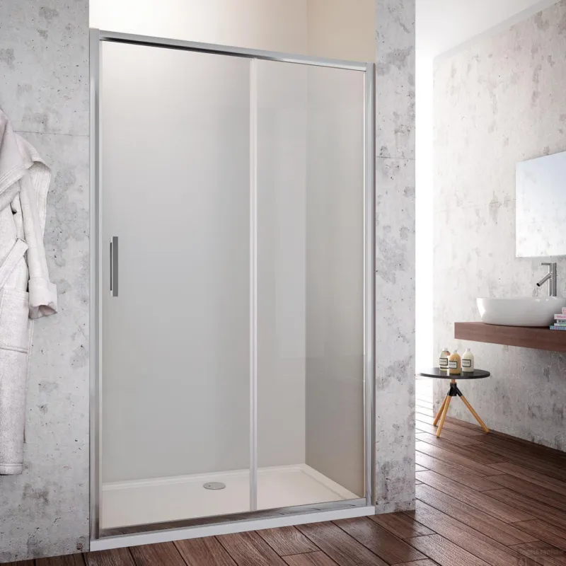 Schuifdeur Lacus Lipari 115x200 cm Helder Glas Anti-Kalk Chroom Finale Uitverkoop