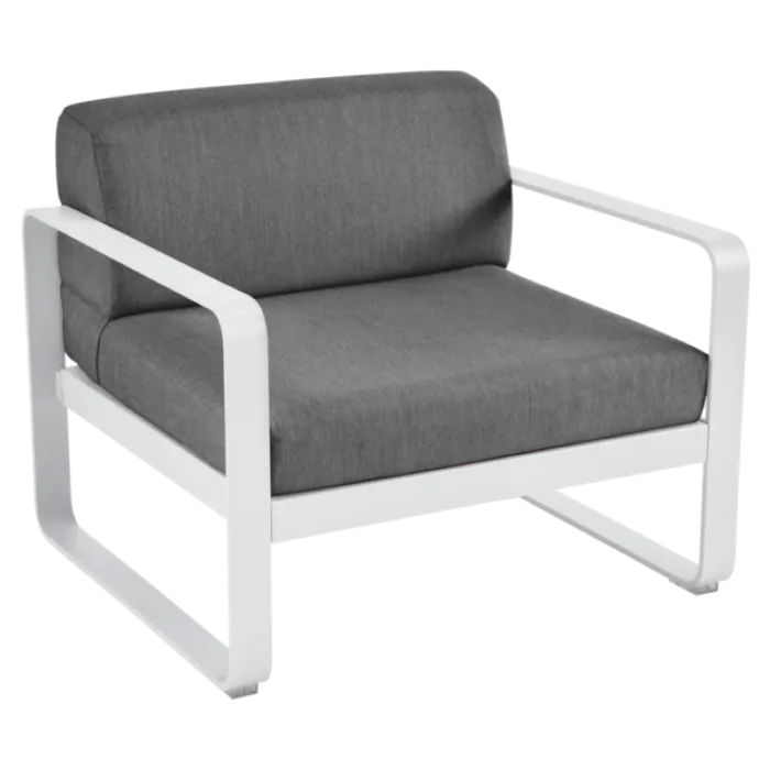 Gecertificeerd Fermob Bellevie fauteuil met graphite grey zitkussen-Cotton white
