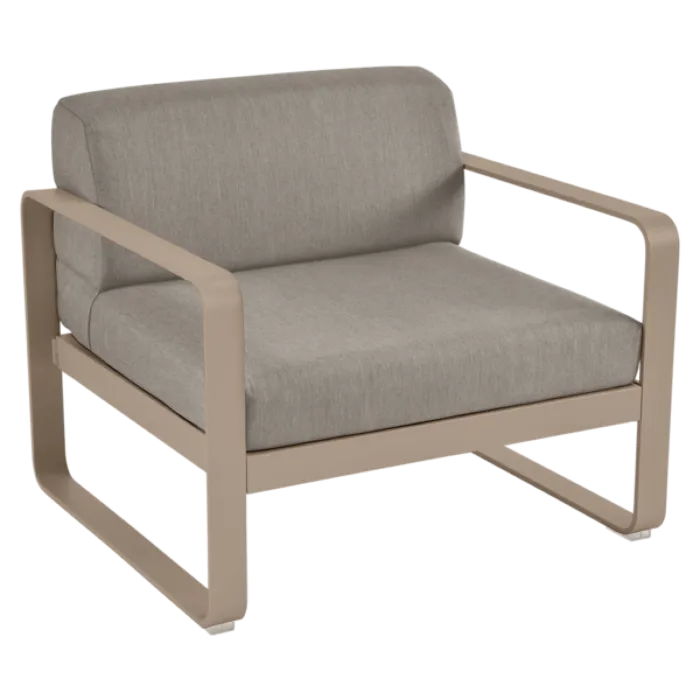 Voordeelprijs Fermob Bellevie fauteuil met grey taupe zitkussen-Nutmeg