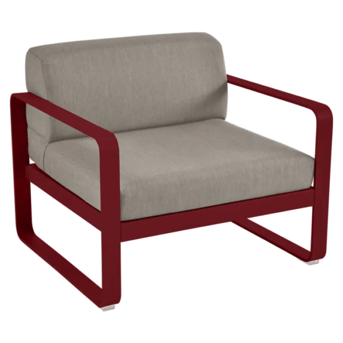 Alleen Vandaag Fermob Bellevie fauteuil met grey taupe zitkussen-Chili