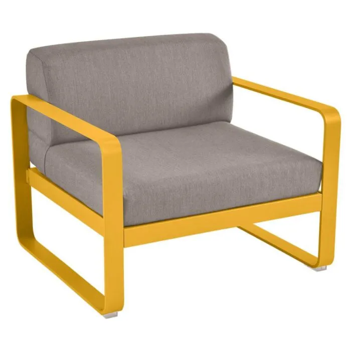Fermob Bellevie fauteuil met grey taupe zitkussen-Honey Bestel Nu