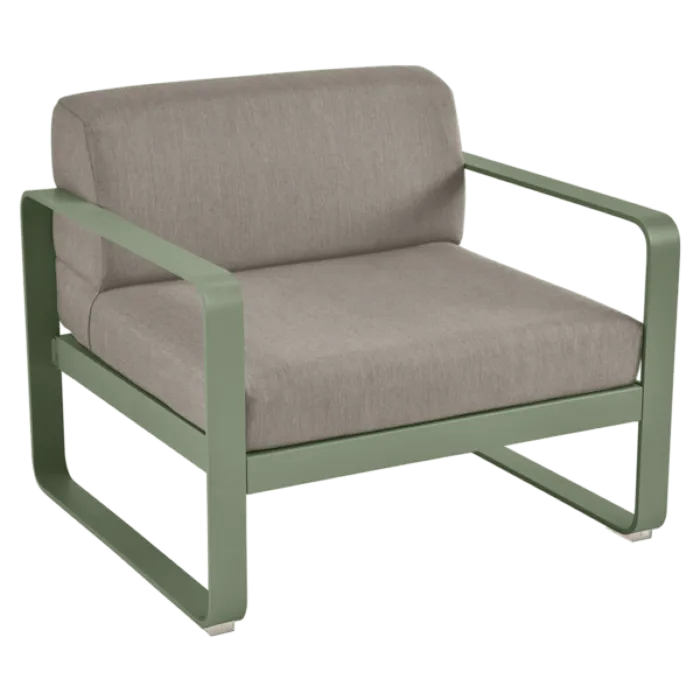 Fermob Bellevie fauteuil met grey taupe zitkussen-Cactus Hoge Kwaliteit