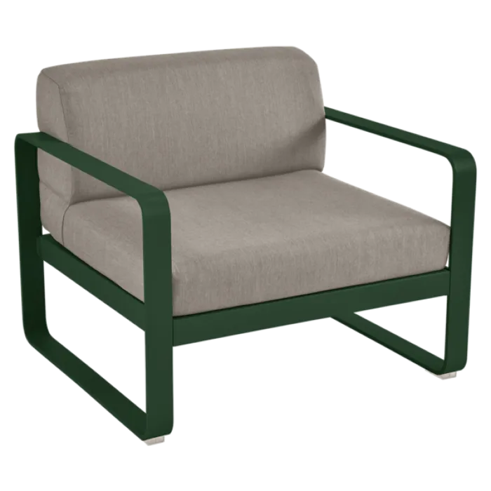 Beperkte Voorraad Fermob Bellevie fauteuil met grey taupe zitkussen-Cedar Green