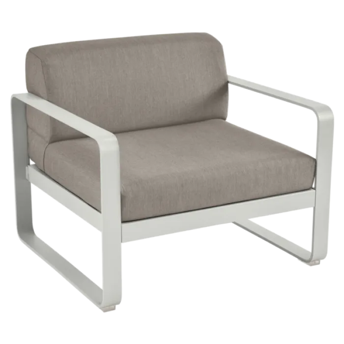 Fermob Bellevie fauteuil met grey taupe zitkussen-Clay Grey Direct Beschikbaar