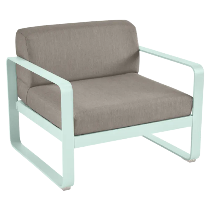 Express Levering Fermob Bellevie fauteuil met grey taupe zitkussen-Ice Mint