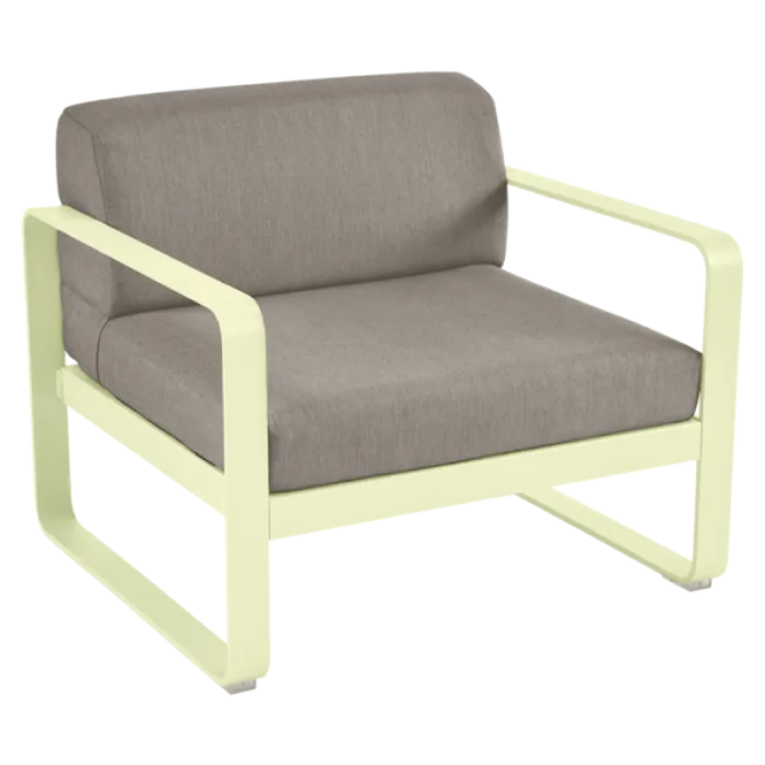 Fermob Bellevie fauteuil met grey taupe zitkussen-Frosted Lemon Shop Nu