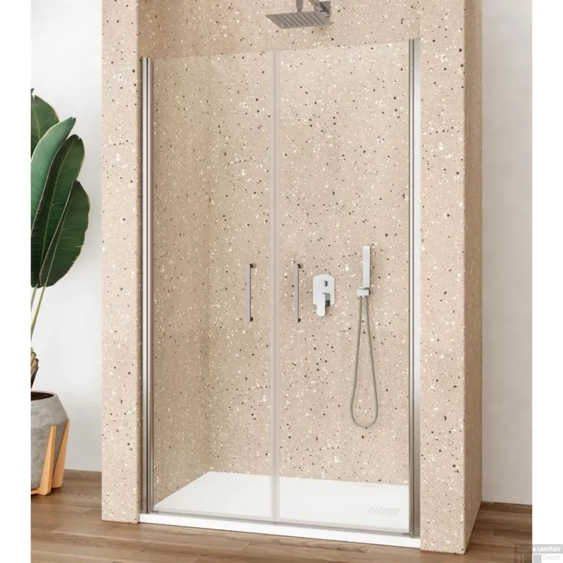 Nisdeur Lacus Giglio Evo Saloon 2 Klapdeuren 95x200 Cm Helder Glas Chroom Uitverkoop