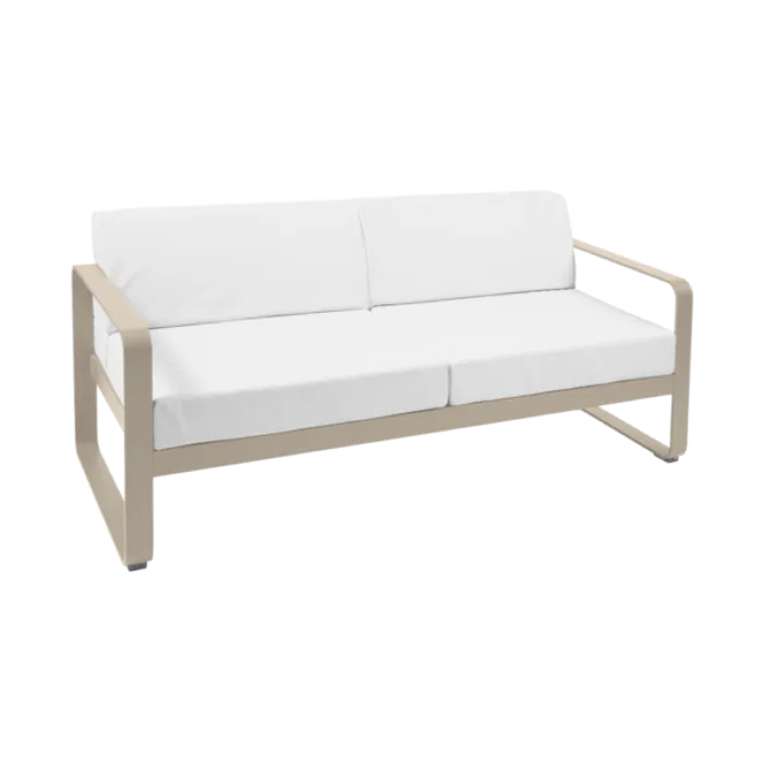 Fermob Bellevie 2-zits loungebank met off-white zitkussen-Nutmeg Nieuw