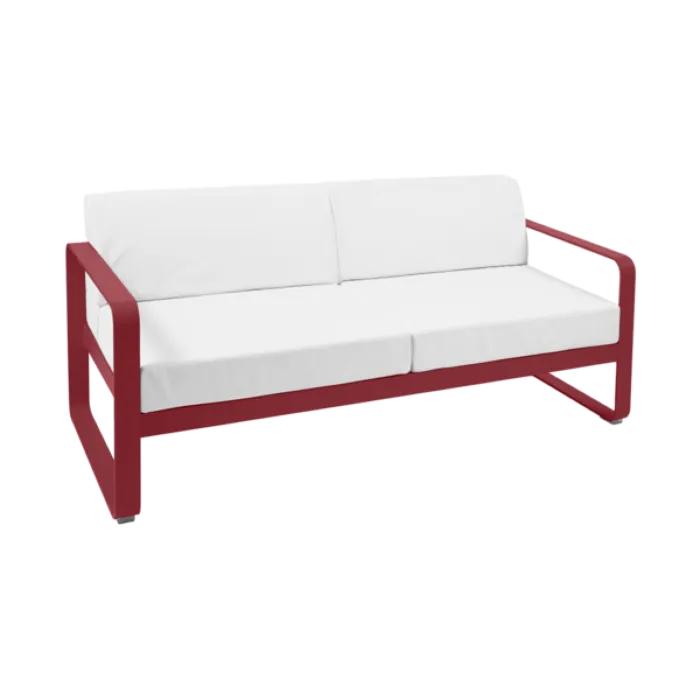 Fermob Bellevie 2-zits loungebank met off-white zitkussen-Chili Must-Have