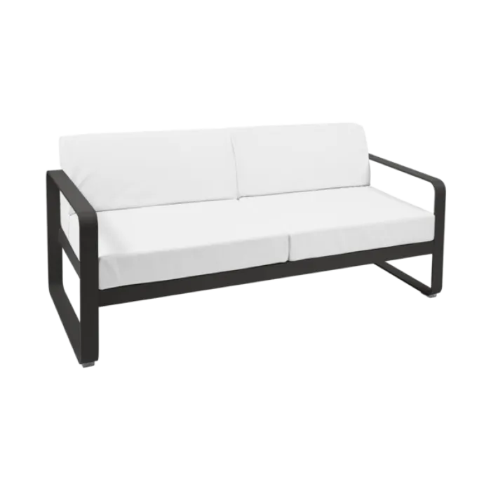 Fermob Bellevie 2-zits loungebank met off-white zitkussen-Liquorice Betaalbaar