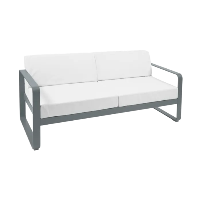 Fermob Bellevie 2-zits loungebank met off-white zitkussen-Storm Grey Gecertificeerd