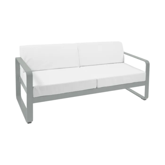 Direct Verzonden Fermob Bellevie 2-zits loungebank met off-white zitkussen-Lapilli Grey