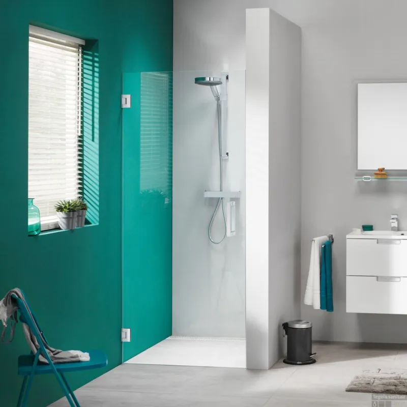 Lage Kosten Nisdeur Sealskin ‘I AM‘ 100x200 cm RVS Helder Antikalk Glas