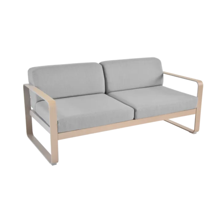Beperkte Voorraad Fermob Bellevie 2-zits loungebank met flannel grey zitkussen-Nutmeg